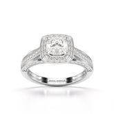 1.53 CT Cushion Cut Halo Lab Diamond Ring